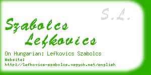 szabolcs lefkovics business card